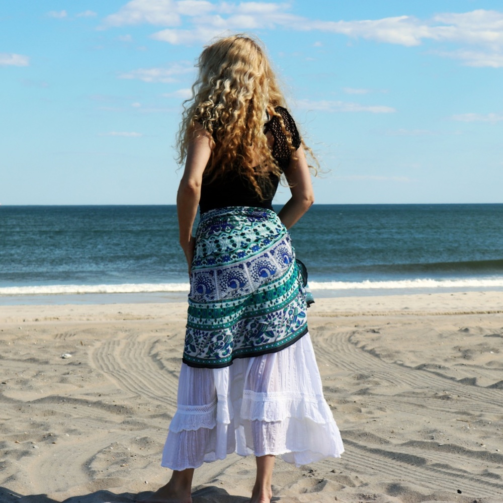 Host Pick! 🎉 Bohemian Beach Throw, Tablecloth & Cover in One Blue Combo & Teal - Picture 5 of 16